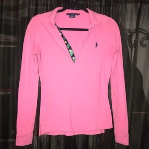 Pink Polo long sleeve- Size S